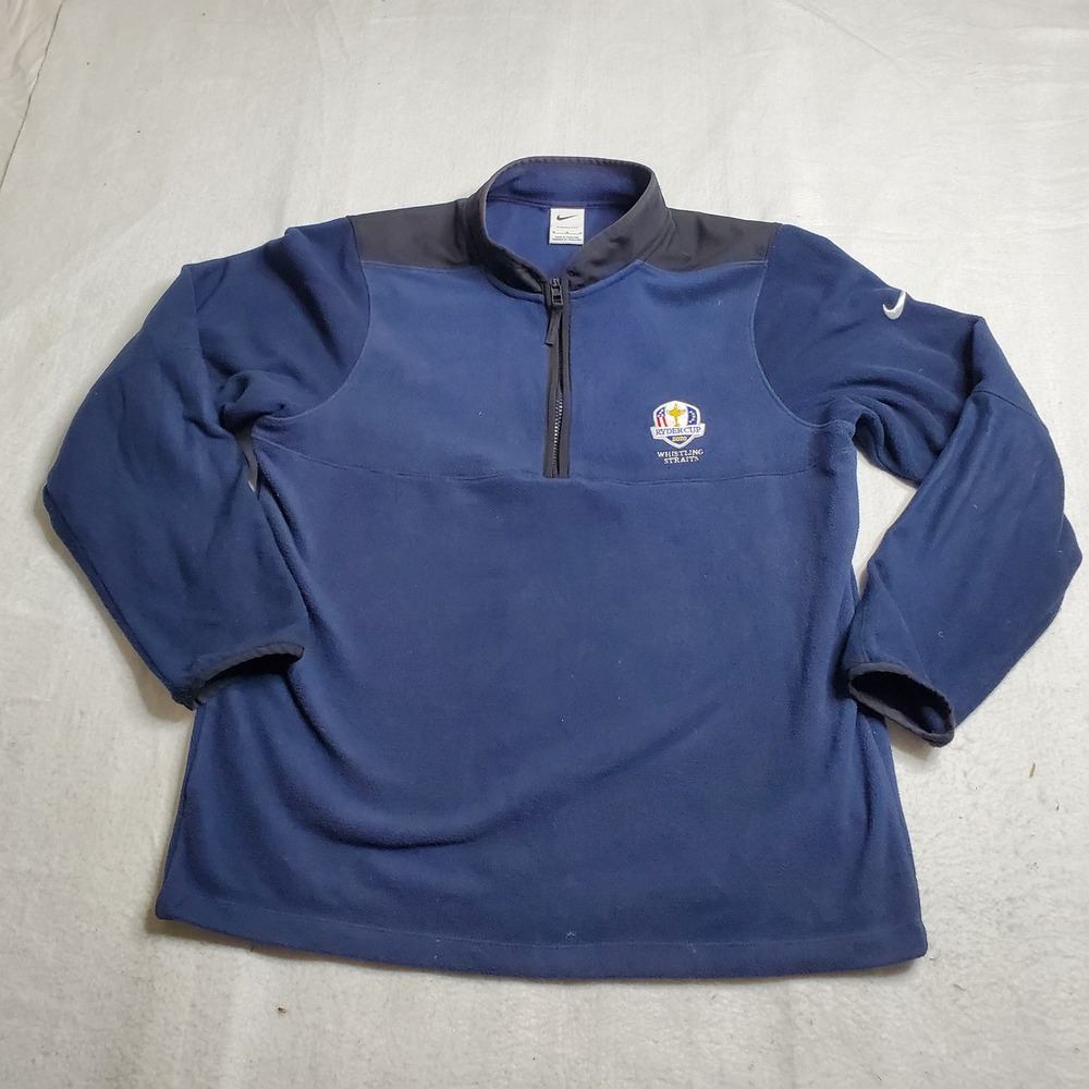 Nike Mens Pullover Blue Ryder Cup 2020 Whistling Straits Fleece Size Medium